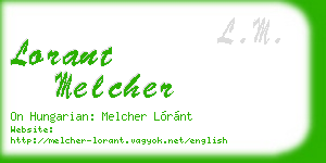lorant melcher business card